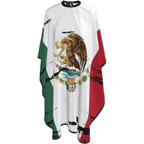 Mexico Flag Salon Barber Cape - Professional Hairdressing Waterproof Hair Cutting Cape With Adjustable Snap Closure-Haircut Apron For Hair Stylist And Home Use-55''X66''