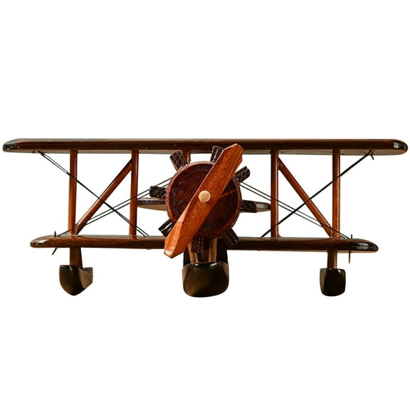 Vintage Wooden Plane model Decor Creative Home Desktop Retro Aircraft Decoration Toy Gift Collection TAPDRA Spare Part