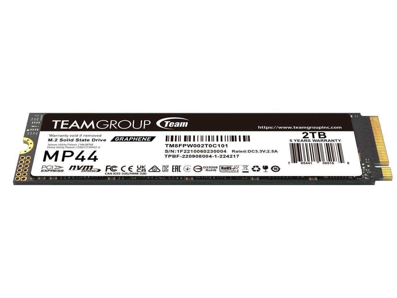 Team Group MP44 M.2 2280 2TB PCIe 4.0 x4 with NVMe Laptop & Desktop & NUC & NAS Internal Solid State Drive (SSD), (R/W Speed up to 7,400/7,000MB/s) TM8FPW002T0C101