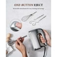 thumbnail image 6 of Hand Mixer, 450W Handheld Mixer with Storage Case 5-Speed Plus Turbo Hand Mixer Electric With 5 Stainless Steel Attachments(2 Beaters, 2 Dough Hooks and 1 Whisk), Silver, 6 of 7