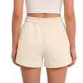 thumbnail image 4 of Miluxas Girls' Drawstring Sweat Skirt - Elastic Waist A-Line Skirt with Side Pockets, Comfortable Casual Skirt for School, Sports & Daily Wear Beige 7-8Years, 4 of 8