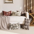 thumbnail image 4 of SUSIELADY Floral Pillow Cover 20 x 12 Inches – Vintage Chenille Rectangular Throw Pillow, Soft Decorative Farmhouse Accent for Couch Sofa Living Room Bedroom, 1 Piece, Coffee Brown, 4 of 6
