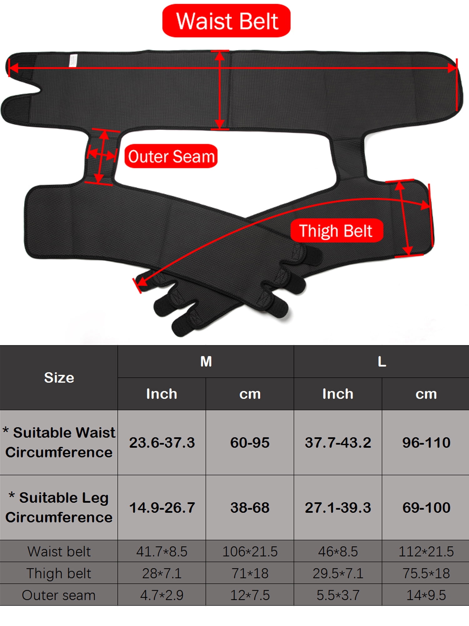 Comfree 3 In 1 Neoprene Waist Trainer And Thigh Trimmer Butt Lifter Tummy  Cincher Back / Lumbar Support - Buy Comfree 3 In 1 Neoprene Waist Trainer  And Thigh Trimmer Butt Lifter