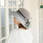 Travelwant Fashion Flower Lace Ribbon Wide Brim Caps Summer Beach Sun Protective Hat Straw Hats for Women