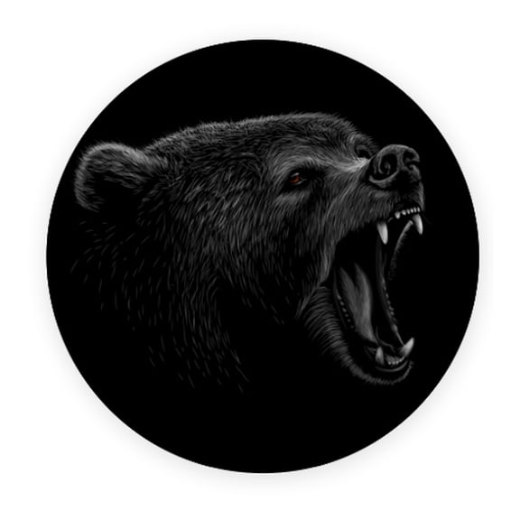 Grizzly Bear - 5" Vinyl Sticker - For Car Laptop I-Pad - Waterproof Decal