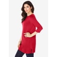 thumbnail image 3 of Roaman's Women's Plus Size Cotton Ultimate Boatneck Tunic With Side Slits, 3 of 6