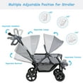 thumbnail image 5 of Infans Foldable Double Baby Stroller Lightweight Front & Back Seats Pushchair Gray, 5 of 6