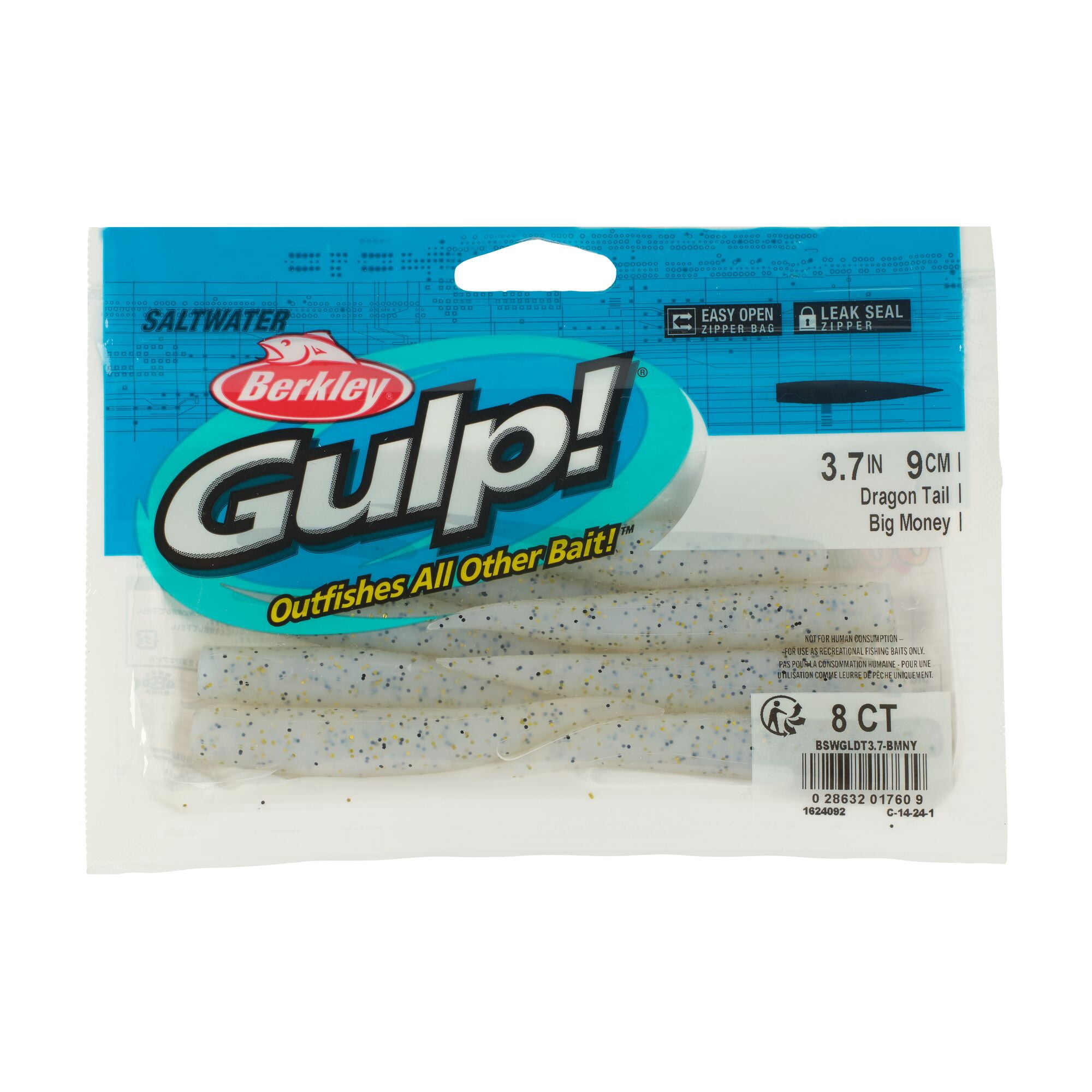 Berkley Gulp!® Saltwater Dragon Tail, Big Money, 3.7 in (8-Count)