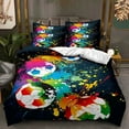 thumbnail image 6 of Sports Bedding Set for Teens Basketball Baseball Football Soccer Printed Duvet Cover Set for Boys Children Kids Bedroom Print Quilt Set Decorative with 2 Pillowcases, 6 of 6