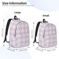 thumbnail image 4 of Daiia Floral Purple Buffalo Plaid Vintage Canvas Backpack for Men and Women ,Hiking Backpack,Travel Laptop Bag for School,Large Capacity Backpack, 4 of 8