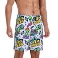 thumbnail image 2 of Sikiie Space Monster Print Mens Pajama Shorts, Lounge Pant, Men's shorts，Sleep Pj Shorts for Men-3X-Large, 2 of 6