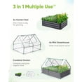 thumbnail image 3 of Quictent 4x3x1 ft Galvanized Raised Garden Bed with Mini Greenhouse, Graden Boxes for Outdoor, Clear, 3 of 13