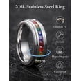 thumbnail image 5 of King Will 316L Stainless Steel Wedding Band for Men Women-7mm Width Silver Plated Wedding Ring With Colourful Cubic Zircon Inlay Comfort Fit and Durable Size 12, 5 of 7
