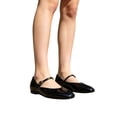 thumbnail image 4 of IEMIEMIEM Women's Ballet Flats Patent Leather Elegant Comfortable Round Toe Slip On Adjustable Buckle Strap Flat Non-Slip Mary Jane Shoes Suitable for Dancing Walking Party Black 5.5 Wide, 4 of 5