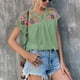 thumbnail image 3 of Tops de blusa bordada de verano para mujer, Tops de mujer bordados de manga corta para mujer Tops de blusa bordada de manga corta para mujer Diseño fácil de usar, 3 of 6