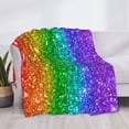 thumbnail image 3 of Balery Glitter Rainbow Manta de Franela con Dibujo, Lujo Ultra Suave y Cálido, Antipelusa y Resistente a las Arrugas para Cama, Sofá, Camping -50"x40", 3 of 6