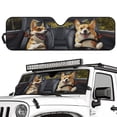 thumbnail image 2 of XYZCANDO Corgi Windshield Sun Shade Windshied Sunshade Block UV Rays Compatible with 2007-2024 Wrangler Rubicon Sahara TJ JK JKU 2 & 4 Door Car Sun Shade Heat Shield, 2 of 7