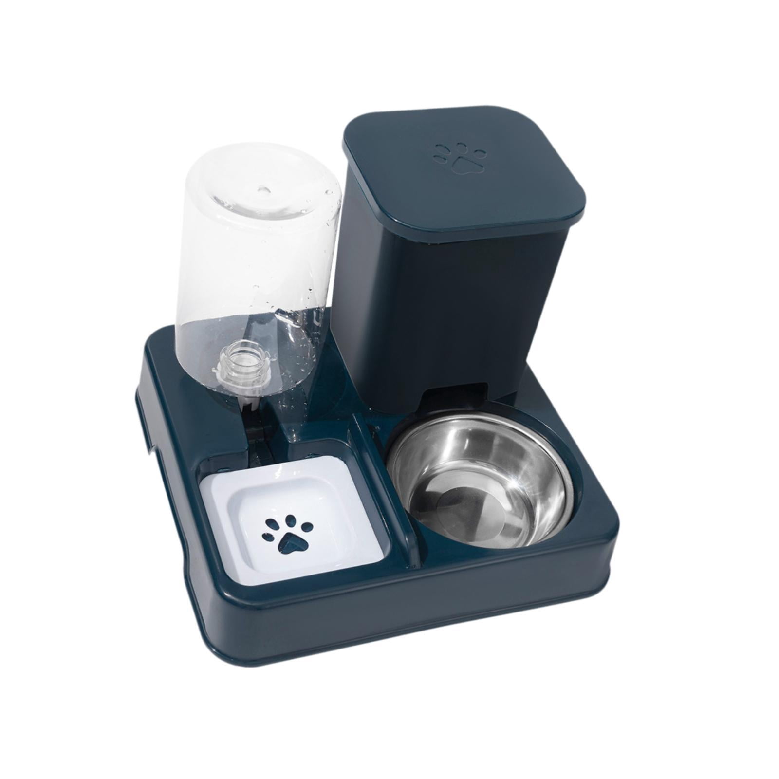 balikha Automatic Dog Cat Feeder 2 in 1 Feeder and Water Dispenser Easily Clean Large Capacity Dry and Wet Separation for Dogs Rabbits dark blue