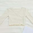 thumbnail image 3 of Miqool Girls Ribbed Knit Sweaters Wrap V Neck Lightweight Cropped Sweater Slim Fit Jumper Tops for Little/Big Kids 7-18 Years, 3 of 3