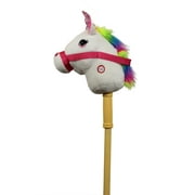 Ponyland Giddy-up 28" White Stick Horse Plush Unicorn w/ Sound, Children 3+ years