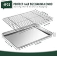 thumbnail image 2 of Small Baking Sheet with Wire Rack Set [ Baking Pans + Cooling Racks] Stainless Steel Small Baking Tray with Rack Set - Rust & Warp & Easy Clean Baking Pan with Rack, 2 of 7