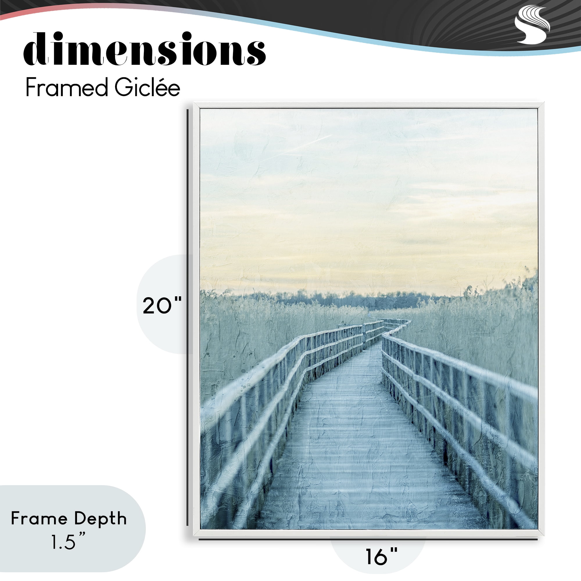 Stupell Industries Wooden Pier Boardwalk White Framed Giclee Art, design by Kim Allen