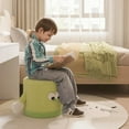 thumbnail image 4 of Cute Footstool - Magnetic Hand Holding ' Ottoman with Plush Foam Support, Footrest for Toddlers, Families, and Living Room Seating (Green), 4 of 8