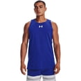 thumbnail image 1 of Under Armour Baseline - Playera sin Mangas de algodón para Hombre, (400) Royal/White, Large, 1 of 6
