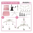 thumbnail image 4 of Silla De Oficina Ergonómica Silla De Escritorio Giratoria Rosa, 4 of 12