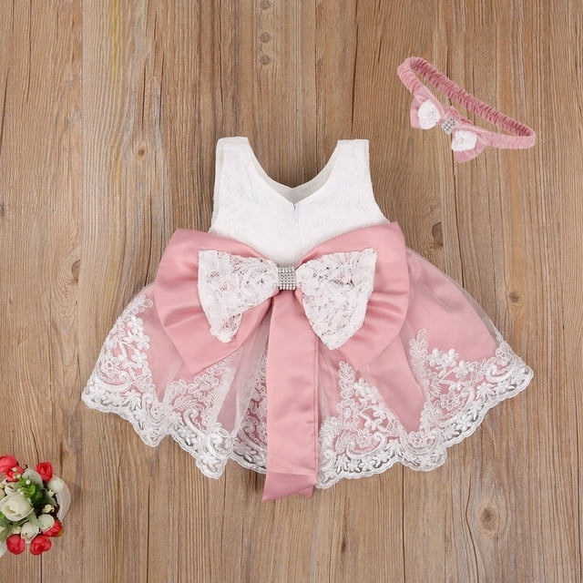 Robe de Demoiselle d'Honneur Princesse Été Tutu Anniversaire Fête Robes Baptême Dentelle Mariage Enfants Robe de Soirée Formelle 18-24 Mois