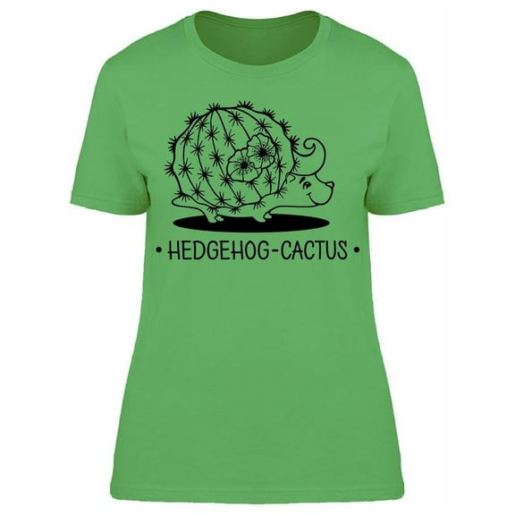 Hedgehog Cactus Line Drawing T-Shirt Women -Image by Shutterstock, Female Small
