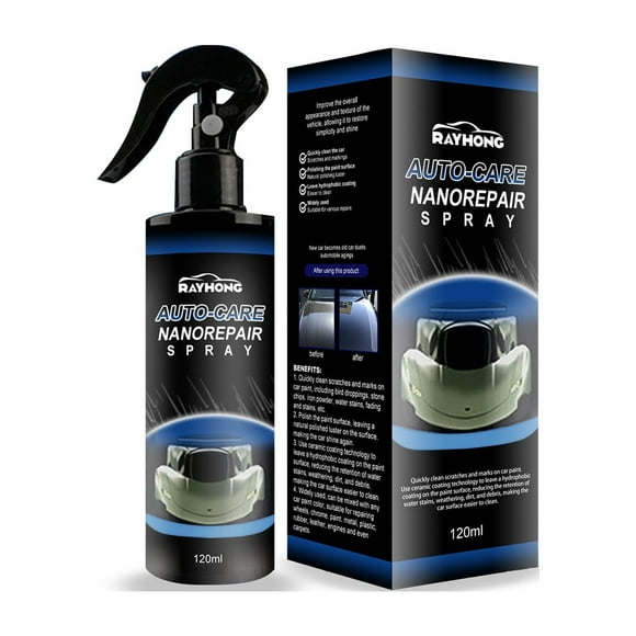 RXIRUCGD AutoCare Nanos Repair Spray Car Nanos Scratch Repairing Spray, Super Hydrophobic Glass Avoid-Oxidation Liquid Ceramic Coating For Car Body Scratch Polish 120ml