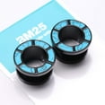 thumbnail image 2 of A Pair of Blackline Turquoise Rimmed Screw-Fit Tunnel Plug, 2 of 4
