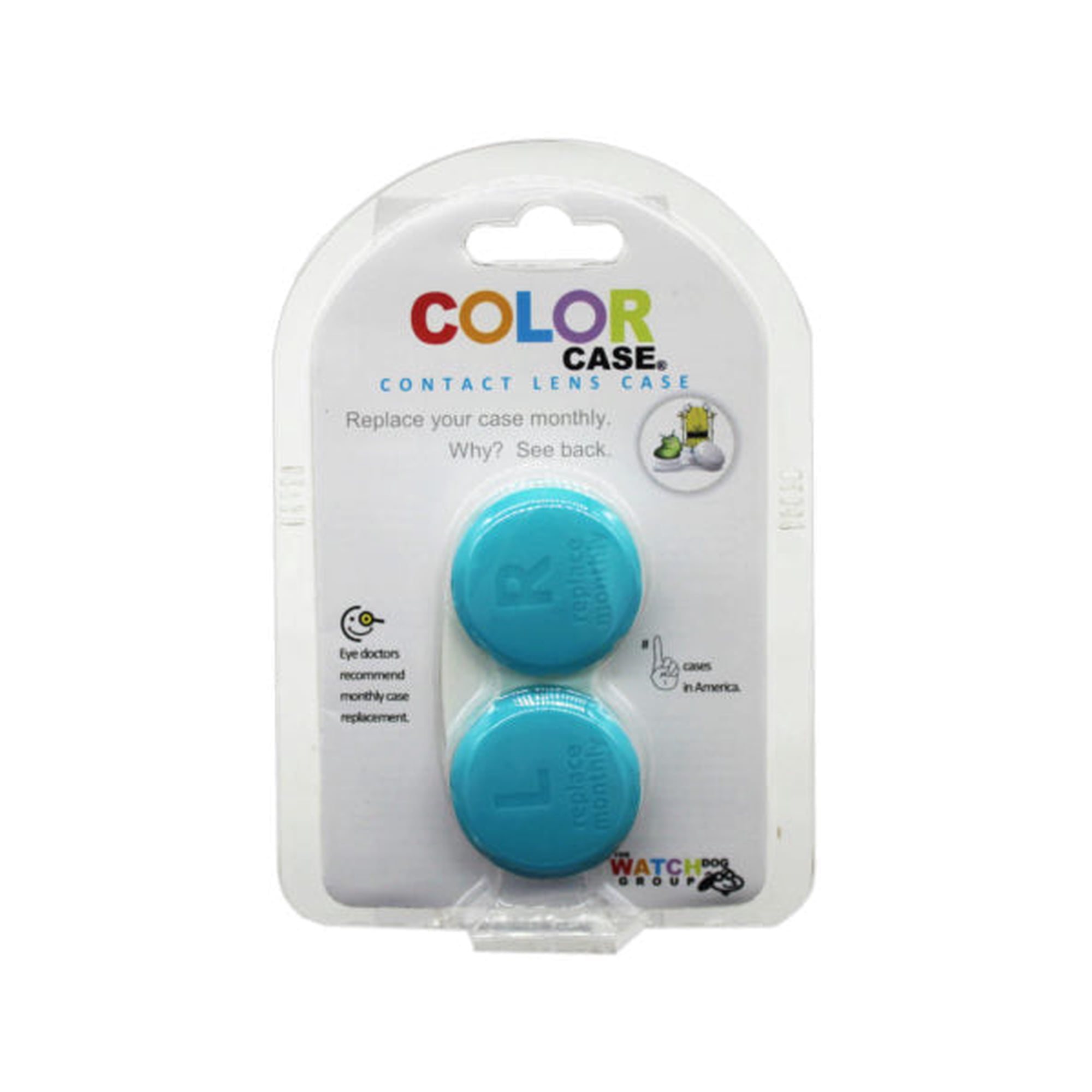 Color case blue screw top contact lens case (Available in a pack of 36)