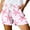Light Pink, variant on Womens Shorts Print Loose Lace Up High Waisted Sports Summer Casual Beach Shorts with Pockets S-2XL
