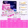 thumbnail image 4 of Roller Skates for Girls and Boys,4 Size Adjustable Kids Toddler Roller Skates with Light up Wheels for Toddlers Children Outdoor Indoor / Pink, 4 of 6