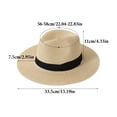 thumbnail image 6 of Rodiuiu Panama Hat Women Men Wide Brim Straw Beach Hat Ribbon Decor Breathable Elastic Fit Summer Sun Hat Vacation Accessory, 6 of 8