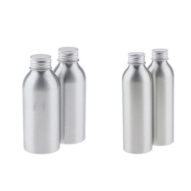 4x Maquillaje de Metal Portátil Recargable Botellas de Cosméticos Loción Líquida Contianer