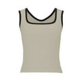 thumbnail image 4 of Ruyang Womens Ribbed Tank Tops 2024 Summer Sleeveless High Neck Casual Slim Fitted Basic Knit Shirts Women's Tanks & Camis, 4 of 5
