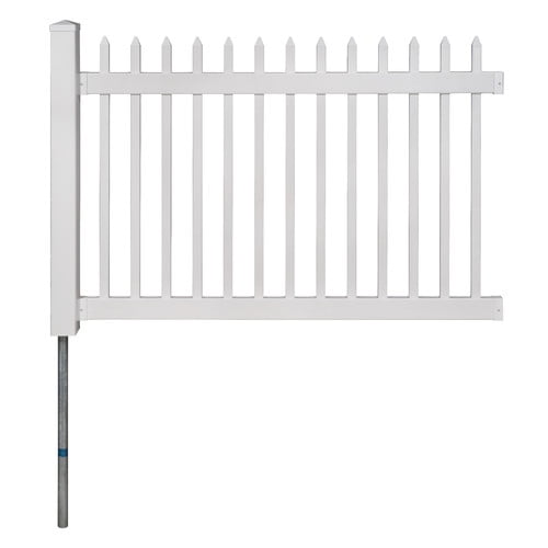 Wam Bam No-Dig Fence Nantucket Vinyl Picket Fence with Post and Pipe Anchor Kit by Wam Bam No-Dig Fence