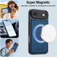 thumbnail image 3 of LC.IMEEKE Case for iPhone Air 6.5 inch, 2 in1 Multifunctional Detachable Wallet Phone Case for Men Women with RFID Blocking Wrist Strap Shockproof Protective Case,Blue,For iPhone Air, 3 of 11