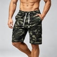 thumbnail image 4 of Athletic Shorts for Men Print Drawstring Elastic Waist Pocket Loose Shorts, 4 of 5