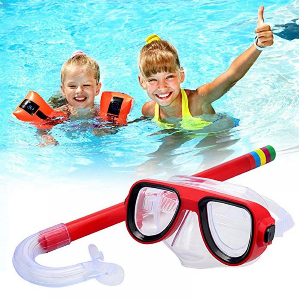 Kids Snorkel Set Anti Leak Youth Junior Snorkeling Package Diving Mask Soft Tube with Hard Storage Box Scuba Swimming Goggles - image 1 of 6