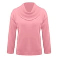 thumbnail image 5 of Aoiroe Casual Sweatshirt Tops,Womens Going Out Outfits,Fitness Clothing,Loose Pullover Sweater,Professional Tops For Women,Office Wear For Women 2025,Cowl Neck Blouses For Women,Pink,XL, 5 of 5