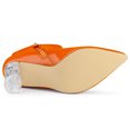 thumbnail image 6 of Unique Bargains Women's Clear Heel Pointy Toe Chunky Heel Ankle Boots Orange 6.5, 6 of 7