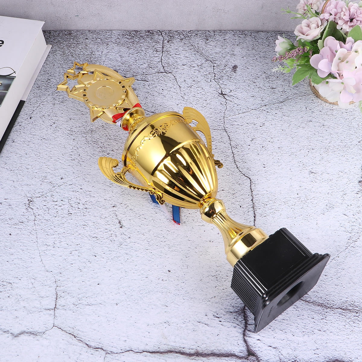 LABSERRON 1Pcs Award Trophies Golden Metal Star For Students And Employees 46x0.7In