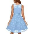 thumbnail image 4 of Stichou Women Floral Lace Bridesmaid Party Dress Short Prom 2026 Dress V Neck Sky Blue L, 4 of 5