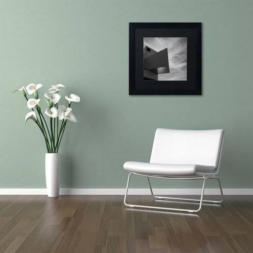 Trademark Fine Art "Rock and Roll Hall of Fame Abstract" Canvas Art by Kurt Shaffer, Black Matte, Black Frame