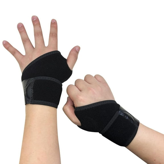 2 Pack Wrist Brace,Wrist Compression Strap and Wrist Brace Sport Wrist Support for Fitness, Weightlifting, Tendonitis, Carpal Tunnel Arthritis (Black)