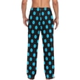 thumbnail image 6 of Men's Pajama Pants with Pockets Sleepwear Lounge Pants Stretch Casual Blue Polka Dots, 6 of 6